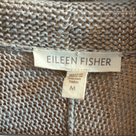 Eileen Fisher Hemp Cardigan Sweater Open-Front Knitted Long Sleeve - Picture 6 of 7